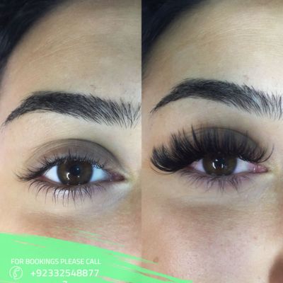 eyelash extensions before after result