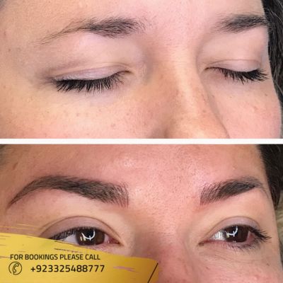 before after of microblading treatment in Islamabad